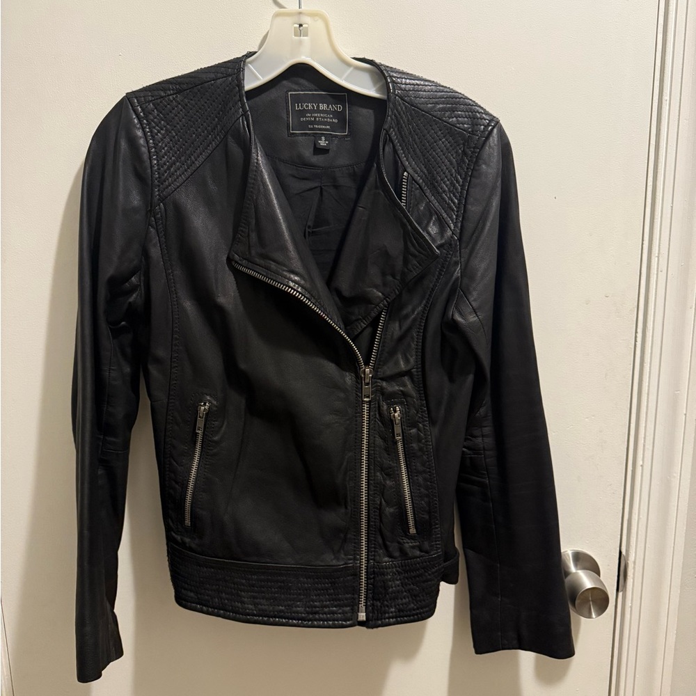 Lucky brand black leather jacket